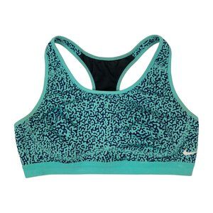 🦋Nike PRO Fierce Mezzo Print Athletic Sports Bra Aqua Blue Black Womens Small